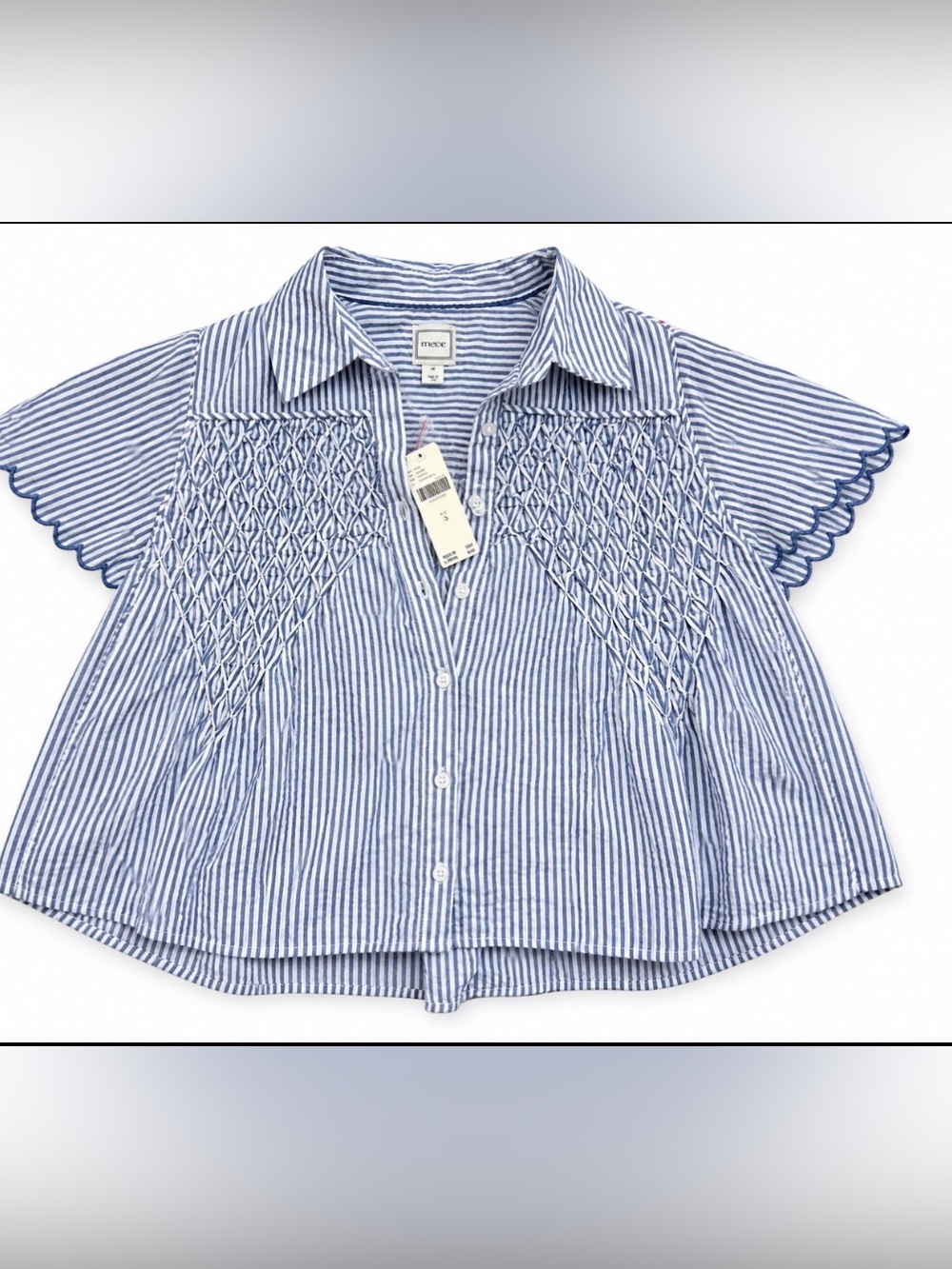 Mauve Anthropologie Blue Striped  Button-Down Shirt